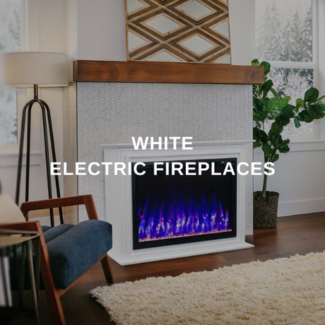 White electric fireplaces