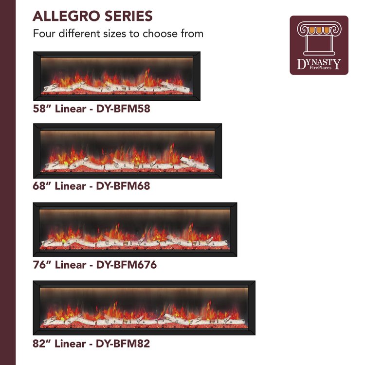 Dynasty Allegro Fireplace Sizes