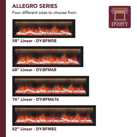 Dynasty Allegro Fireplace Sizes