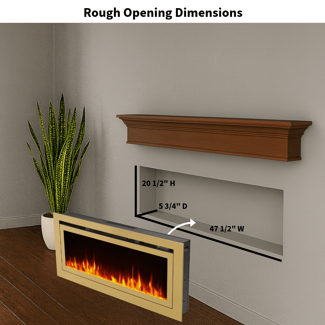 Touchstone Sideline Deluxe Gold 50-Inch rough opening dimensions