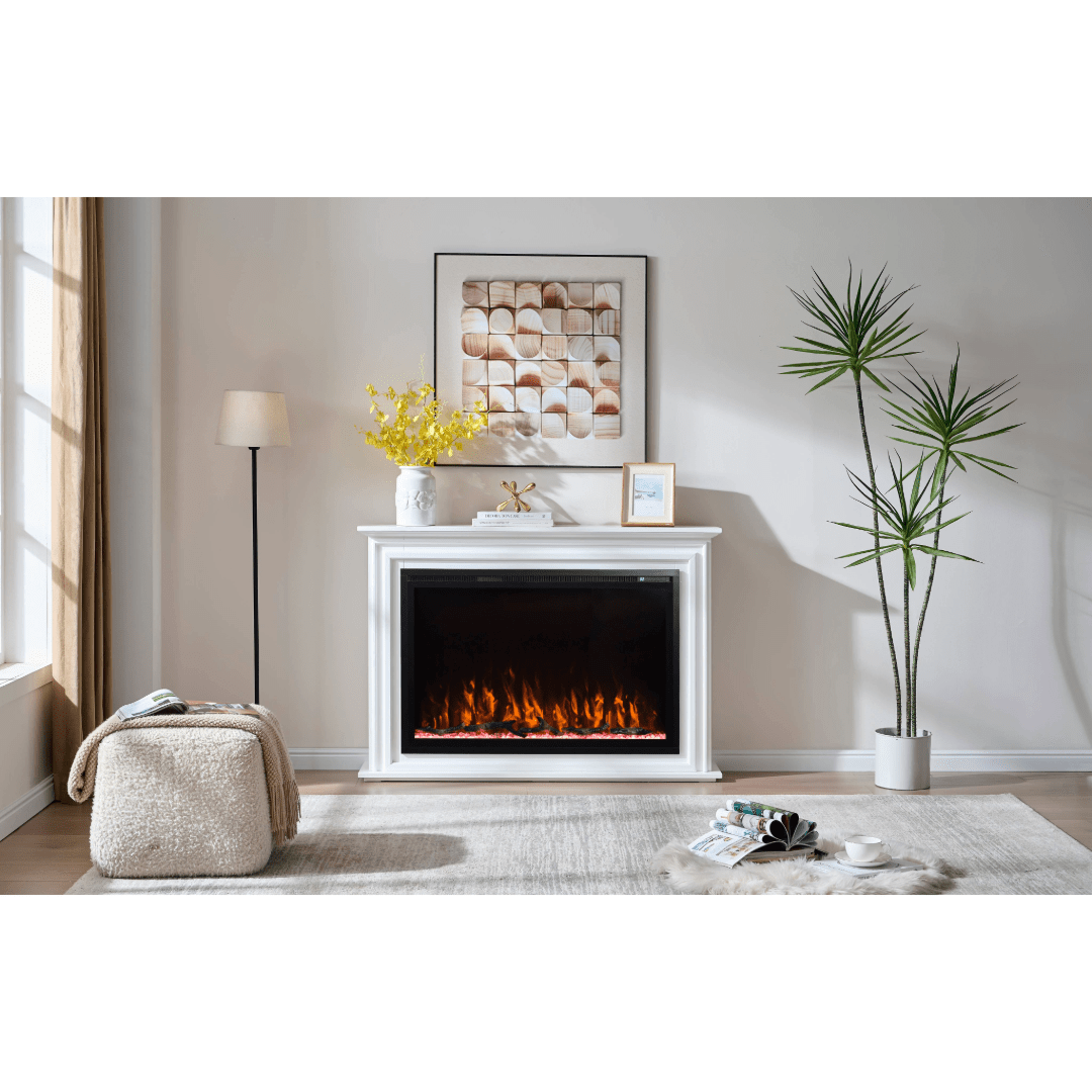 Touchstone Forte Elite 40-Inch Freestanding electric fireplace installed in a room