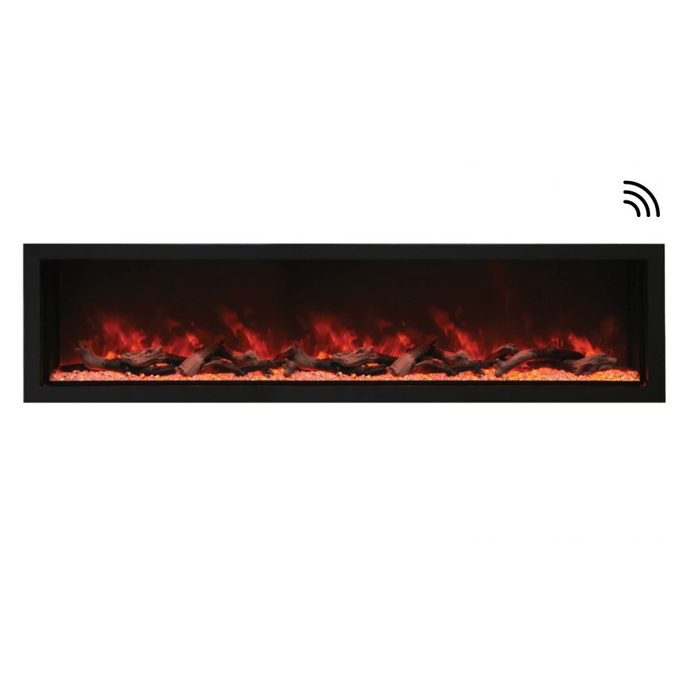 Amantii Panorama XT 88-Inch IndoorOutdoor Smart Electric Fireplace (BI-88-DEEP-XT)