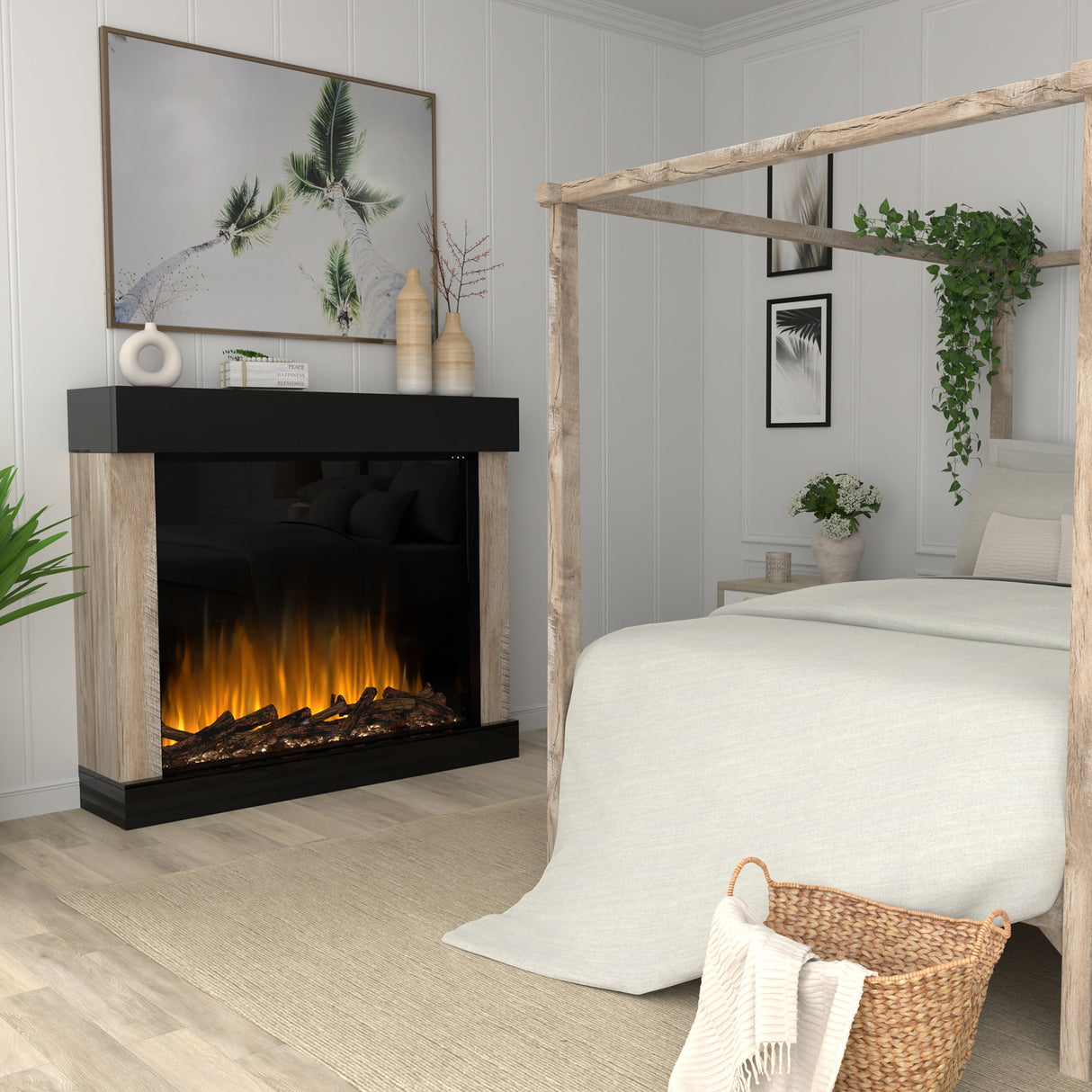 Dimplex Ignite Aspire 48-Inch Built-in Electric Firebox in Bedroom