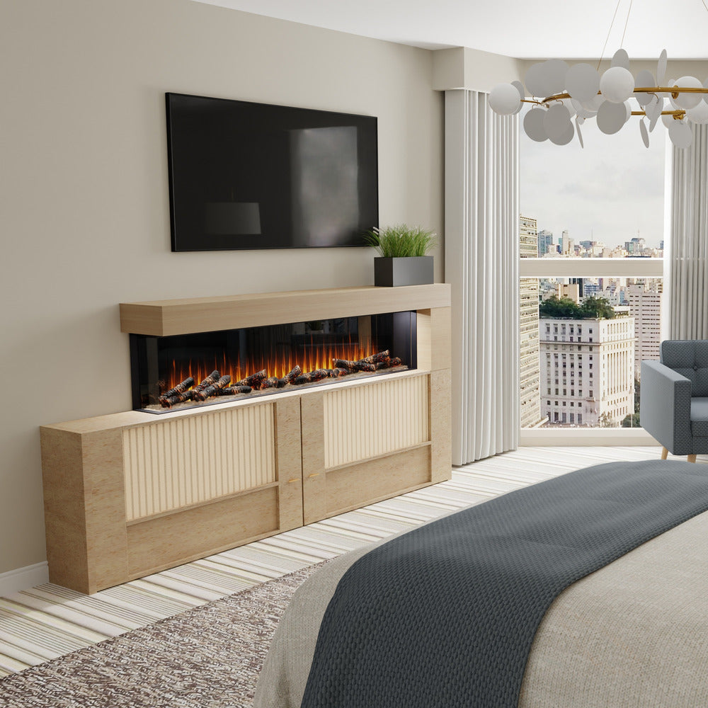 Dimplex Ignite Ultra 100-Inch Linear Electric Fireplace in Bedroom