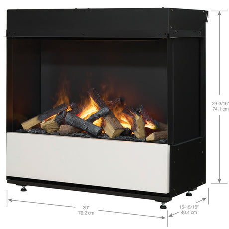 Dimplex Opti-Myst Aura 30-Inch Vapor Fireplace with Dimensions