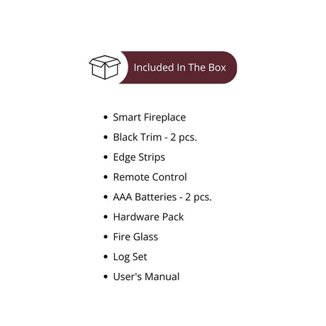 Dynasty Allegro Electric Fireplace What's Included