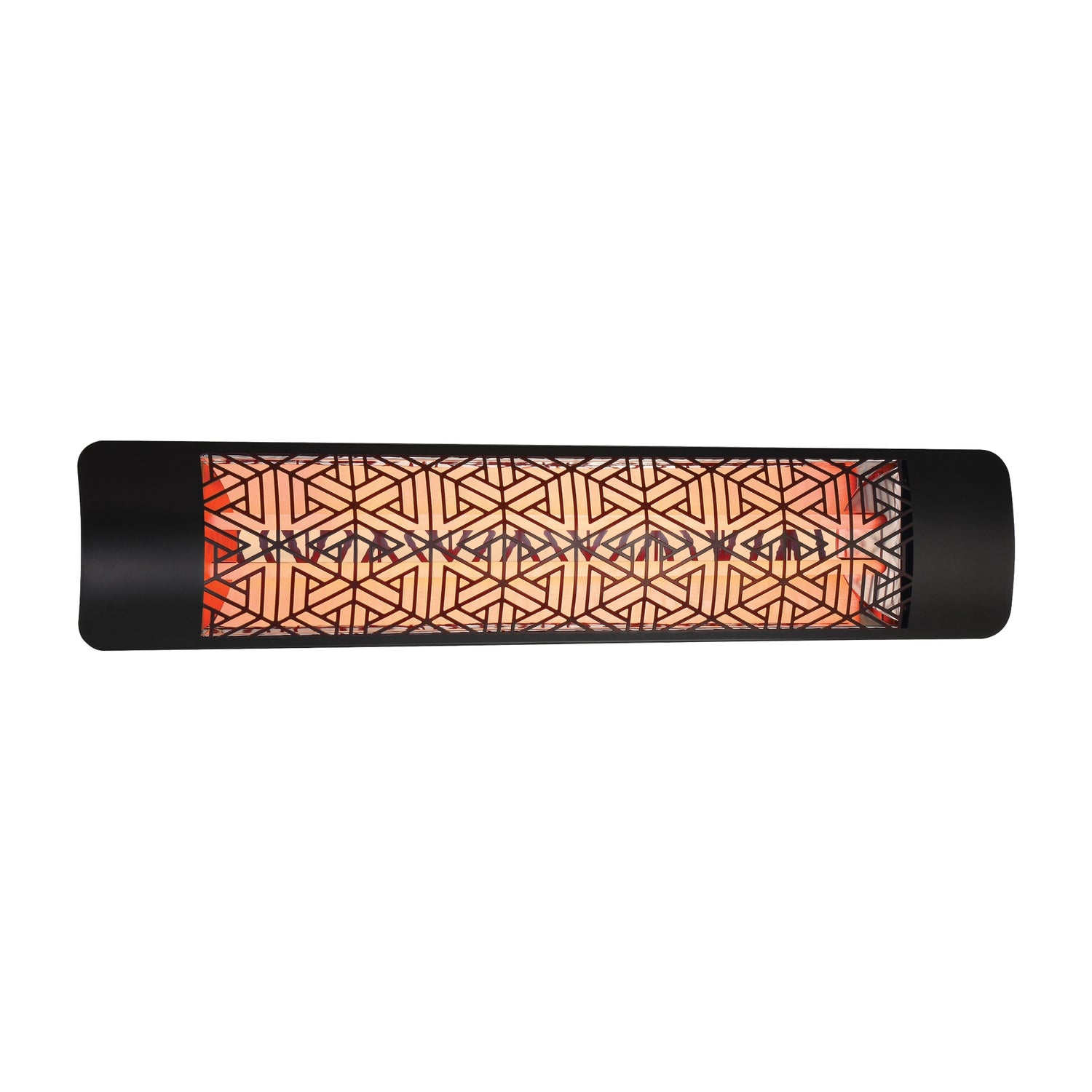 Eurofase 4000W 39-Inch Dual Element Electric Patio Heater with Mason Decor Plate, turned on