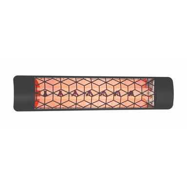 Eurofase 4000W 39-Inch Dual Element Electric Heater with Stella Plate in Black, turned on