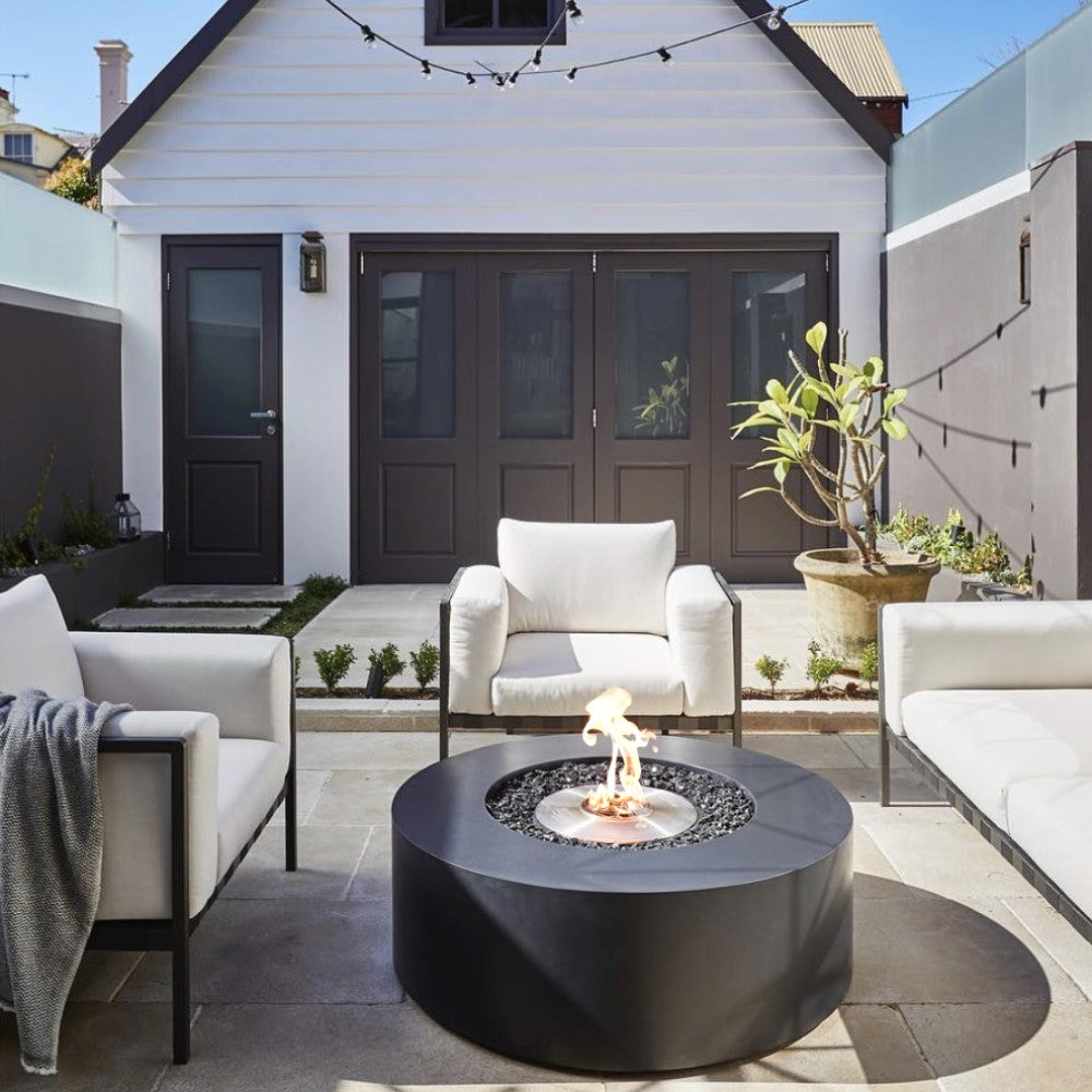 EcoSmart Fire Ark 39-Inch Round Concrete Fire Pit Table with Jilli And Inkel Designs