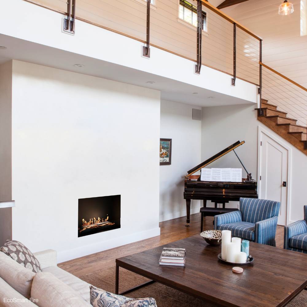 EcoSmart Fire Heritage 56SS in Living Room with Piano