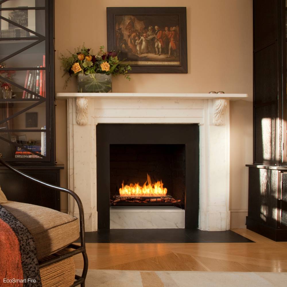 EcoSmart Heritage Grate 50 with White Mantel