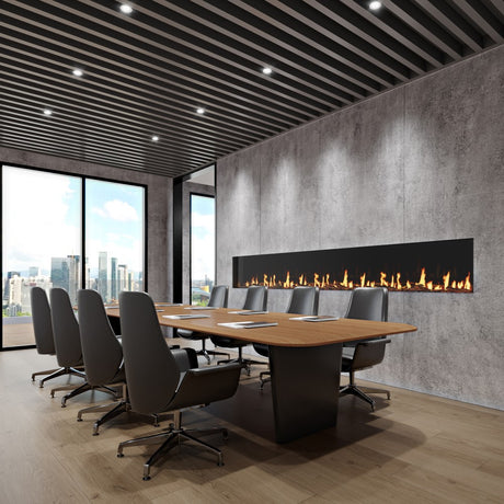 EcoSmart Fire Motion Linear Built-In Electric Fireplace Commercial Office