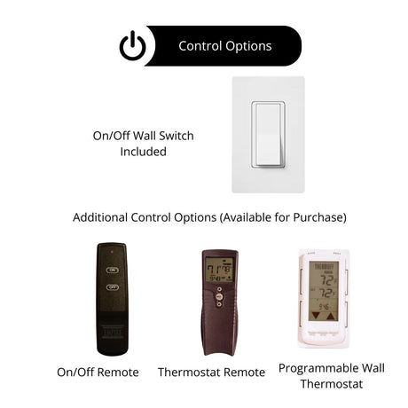Empire Boulevard SL: 30-Inch Wall Mounted/Recessed Ventless Gas Fireplace Control Options