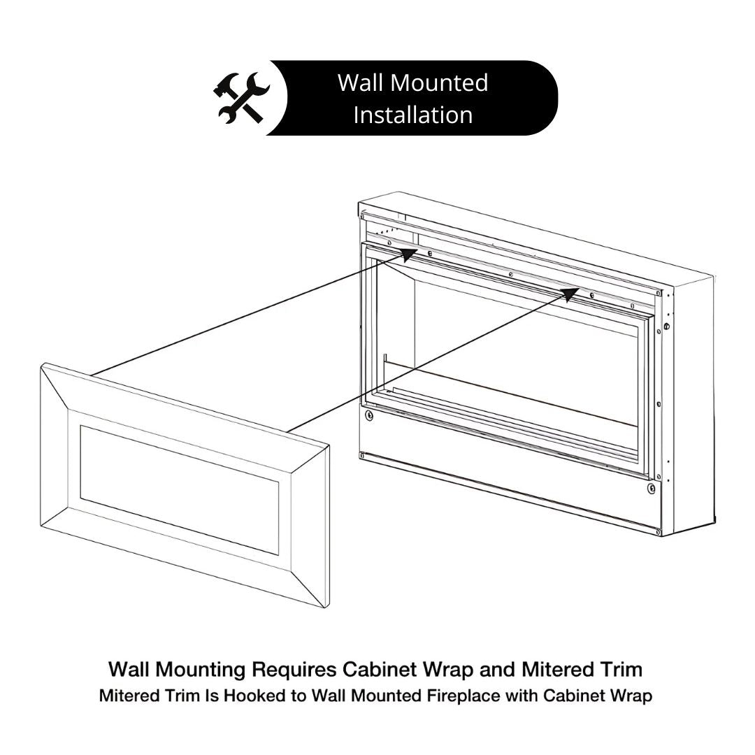 Empire Boulevard SL: 30-Inch Wall Mounted/Recessed Ventless Gas Fireplace Wall Mounted Installation