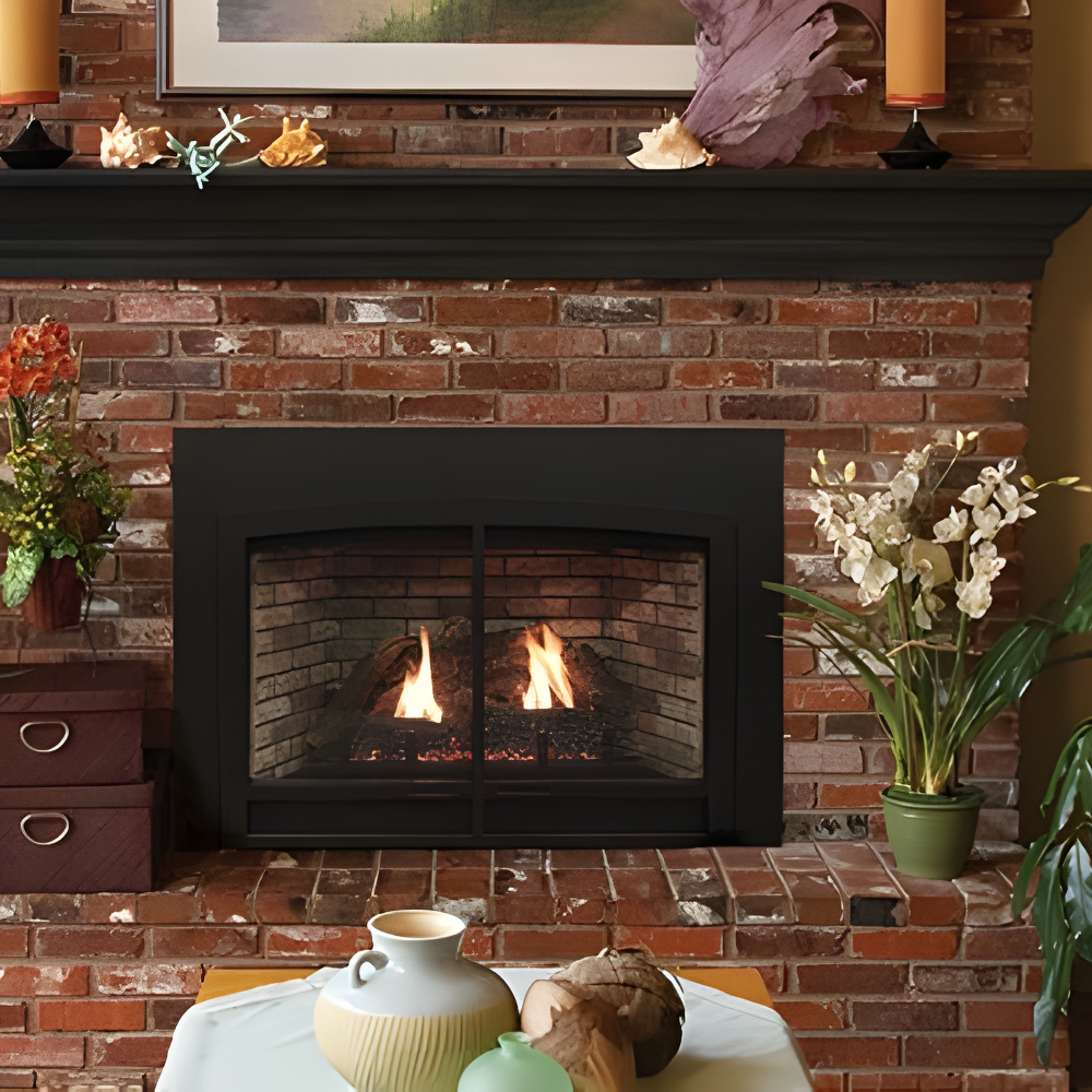Empire Innsbrook Direct Vent Gas Fireplace Insert with Washed Brick Liner