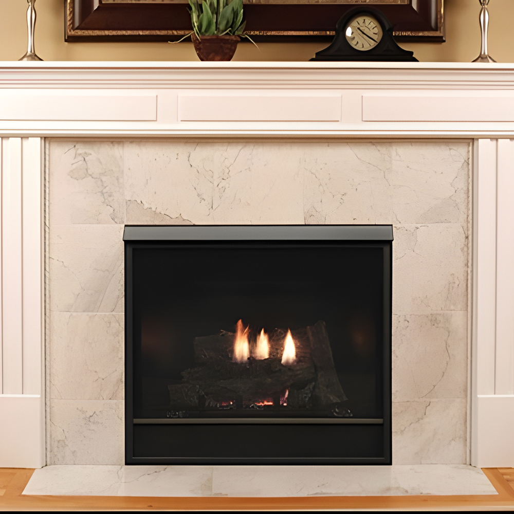 Empire Tahoe Clean-Face Deluxe Traditional Direct Vent Gas Fireplace with Mantel