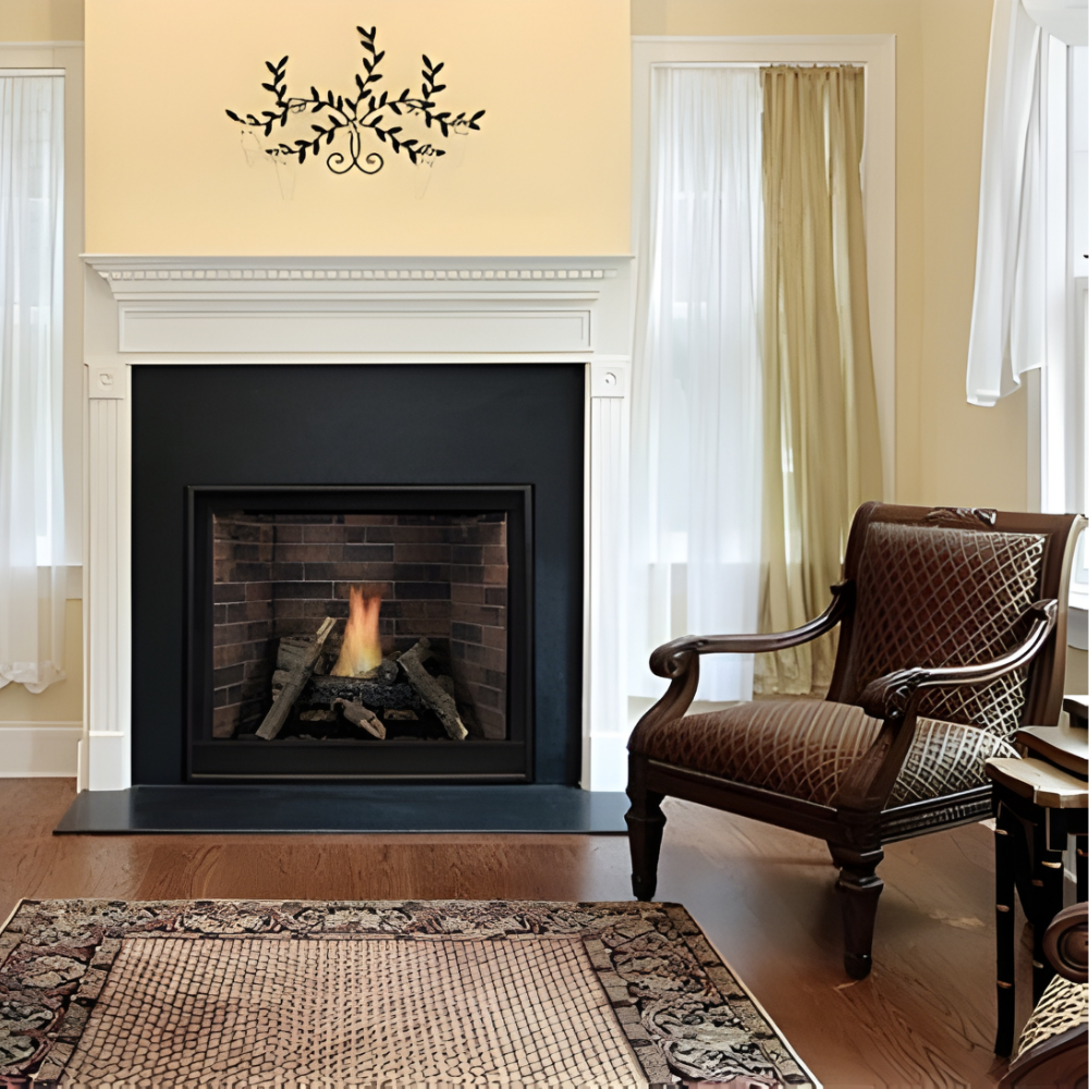 Empire Tahoe Clean-Face Premium Traditional Direct Vent Gas Fireplace with Aged Brick Liner