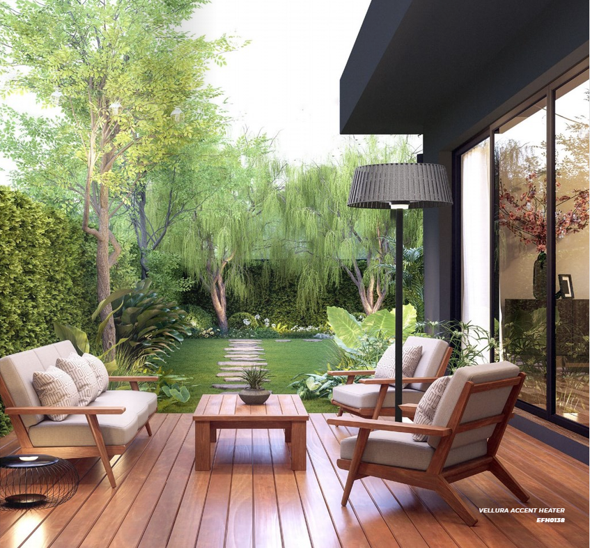 Eurofase Vellura 1500W Freestanding Lamp Electric Patio Heater in Outdoor Space