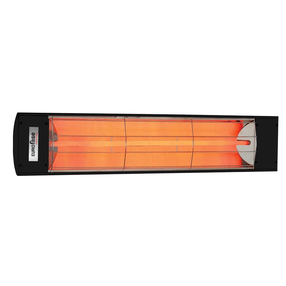 Eurofase 1500w black infrared electric heater - front view