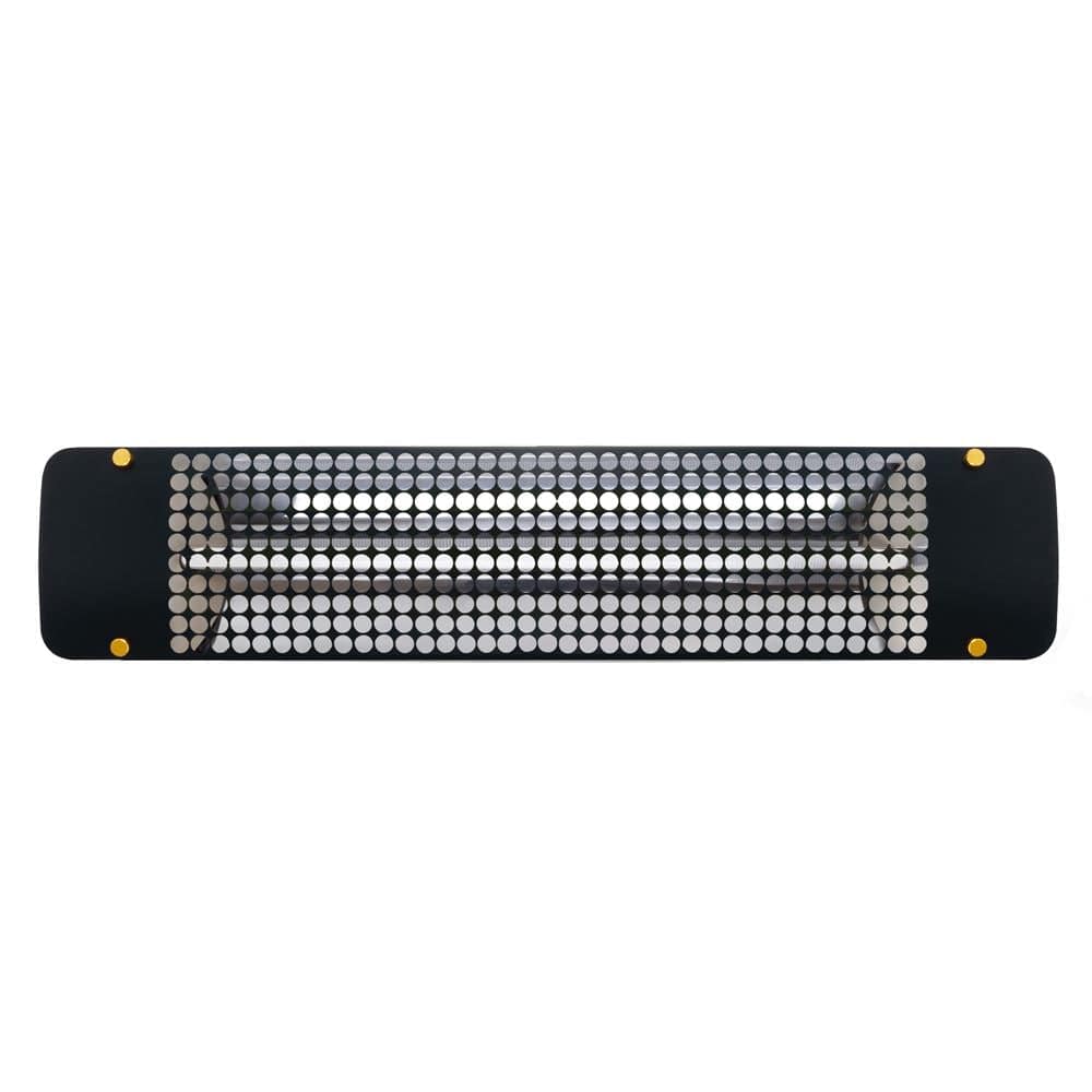 Eurofase 1500w black infrared electric heater with admiral decor plate - angle view
