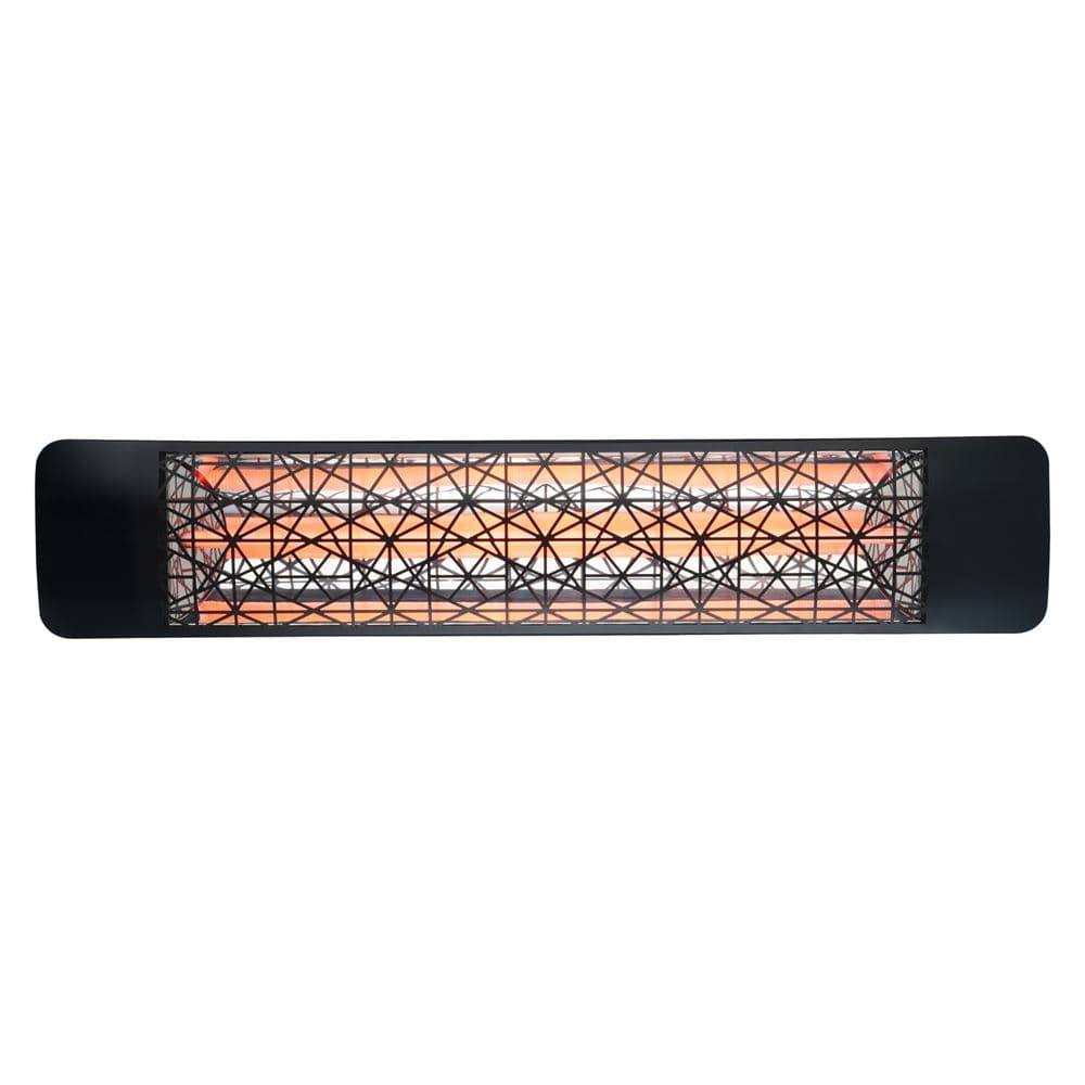 Eurofase 1500w black infrared electric heater with astra decor plate - front view