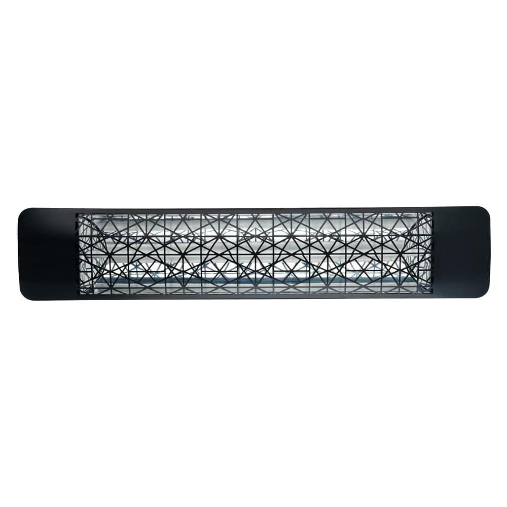 Eurofase 1500w black infrared electric heater with astra decor plate - angle view