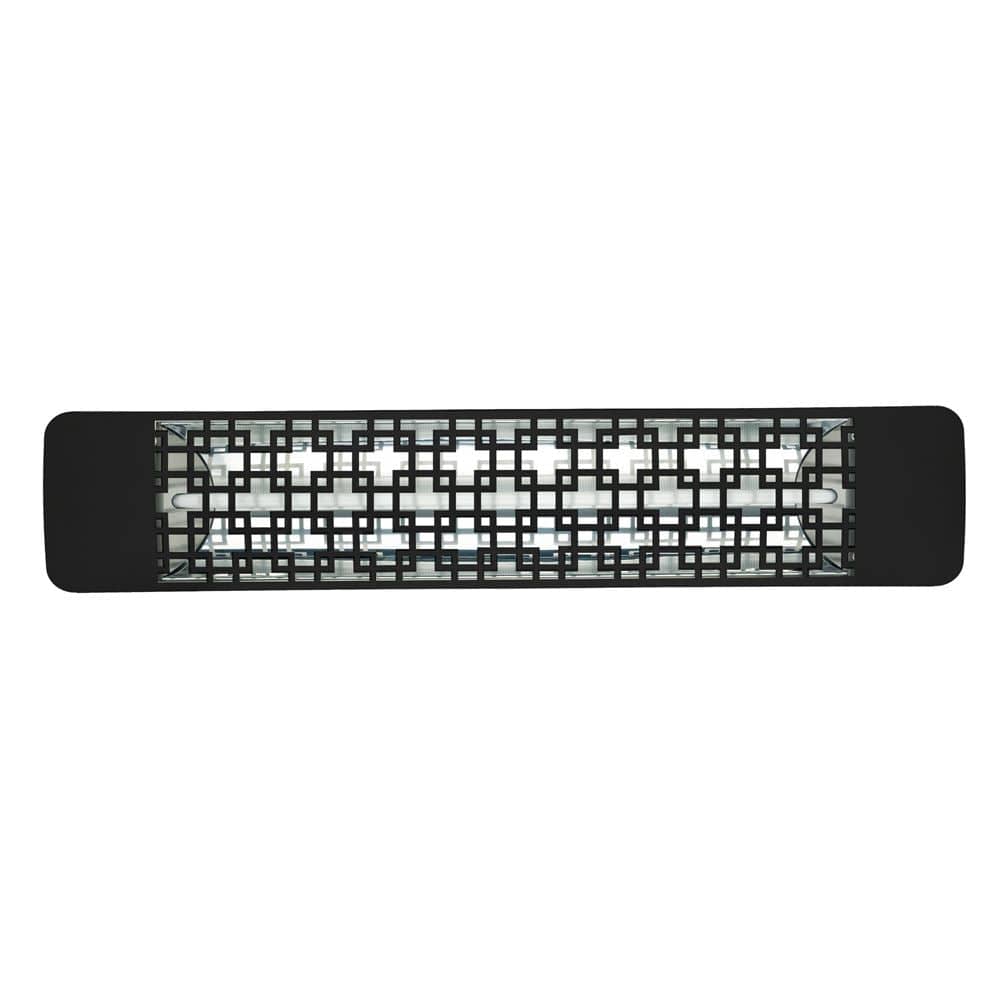 Eurofase 1500w black infrared electric heater with brix decor plate - angle view