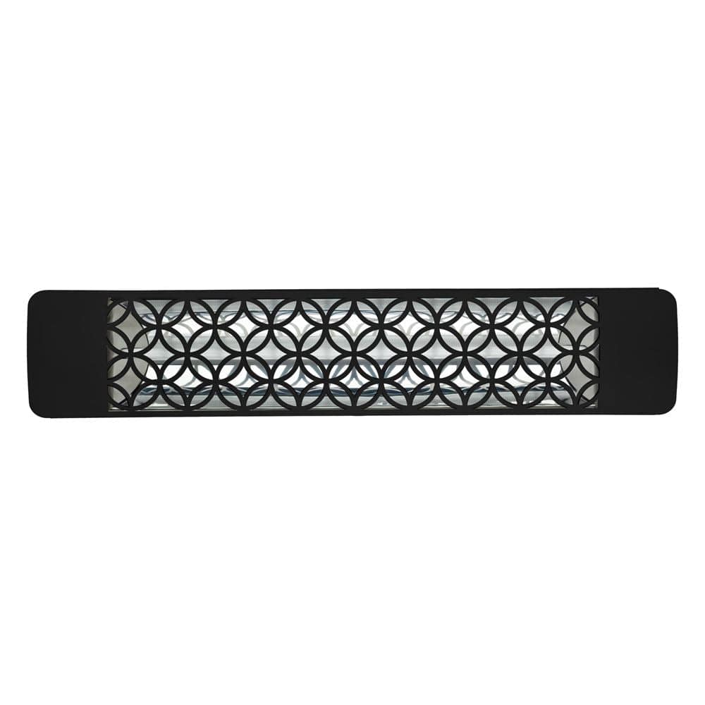 Eurofase 1500w black infrared electric heater with clover decor plate - angle view