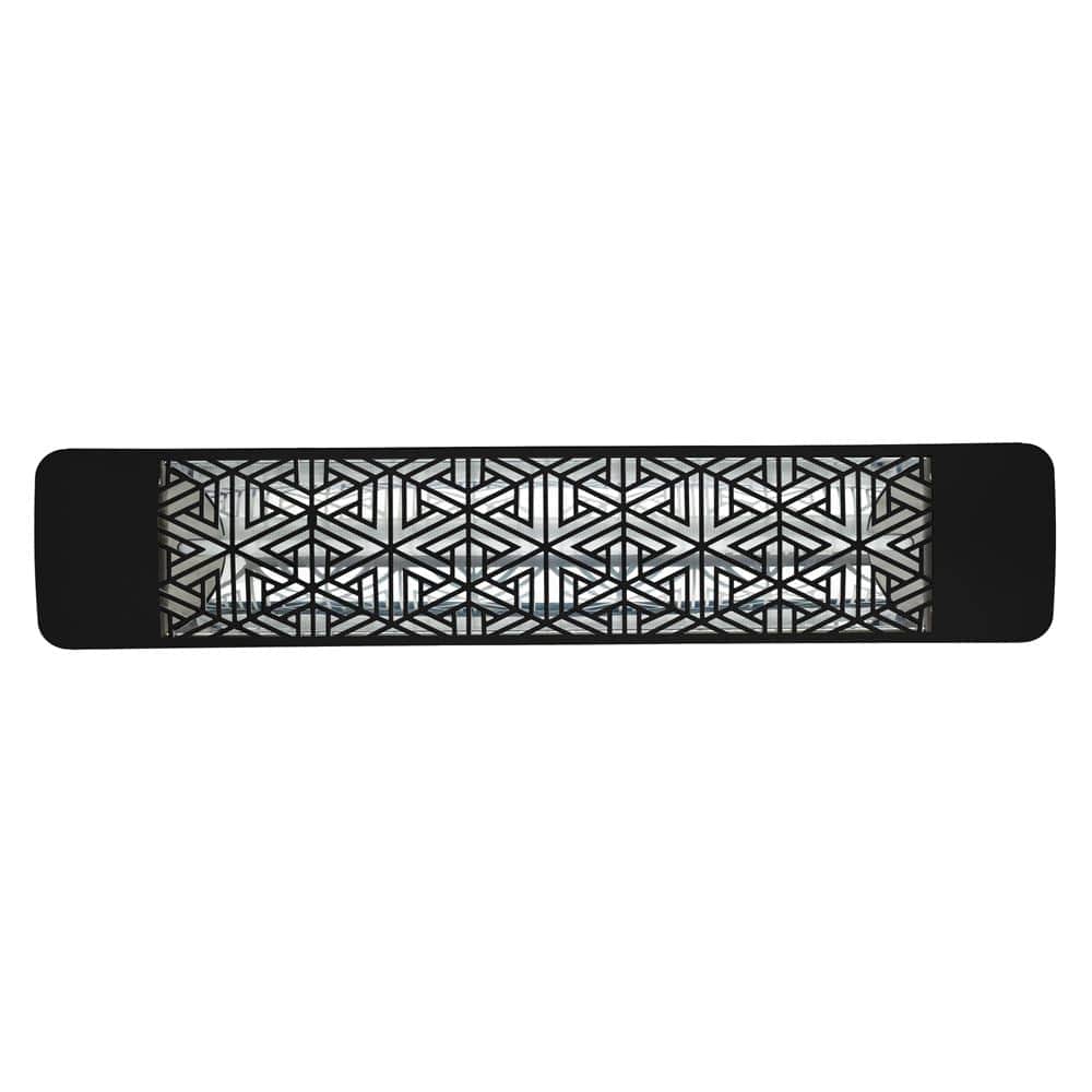 Eurofase 1500w black infrared electric heater with mason decor plate - angle view