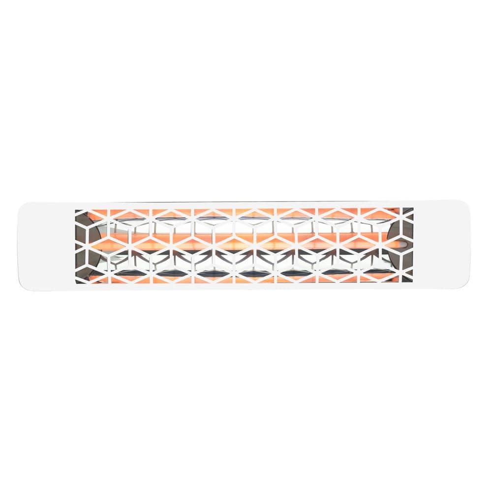 Eurofase 1500w white infrared electric heater with stella decor plate - angle view
