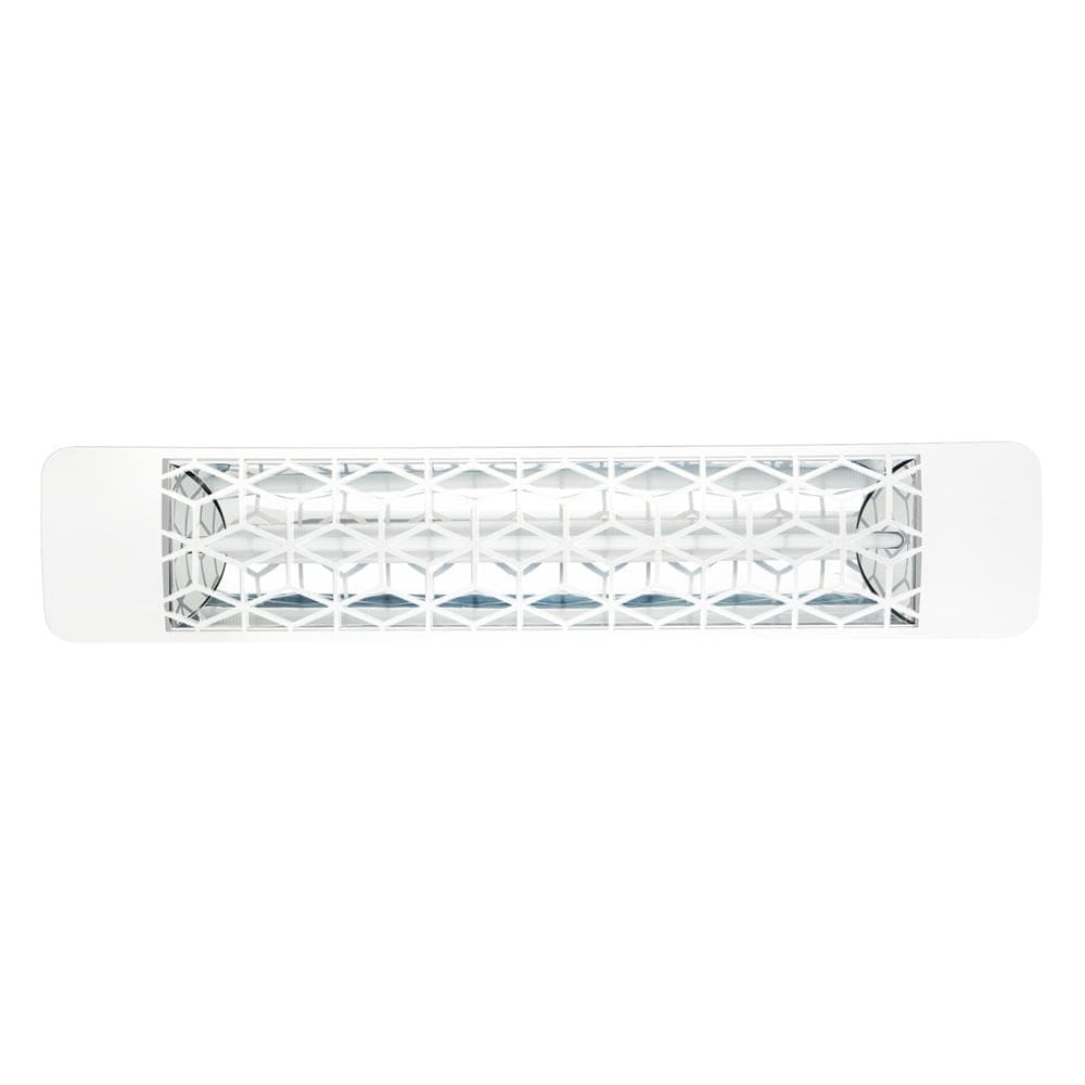 Eurofase 1500w white infrared electric heater with stella decor plate - angle view