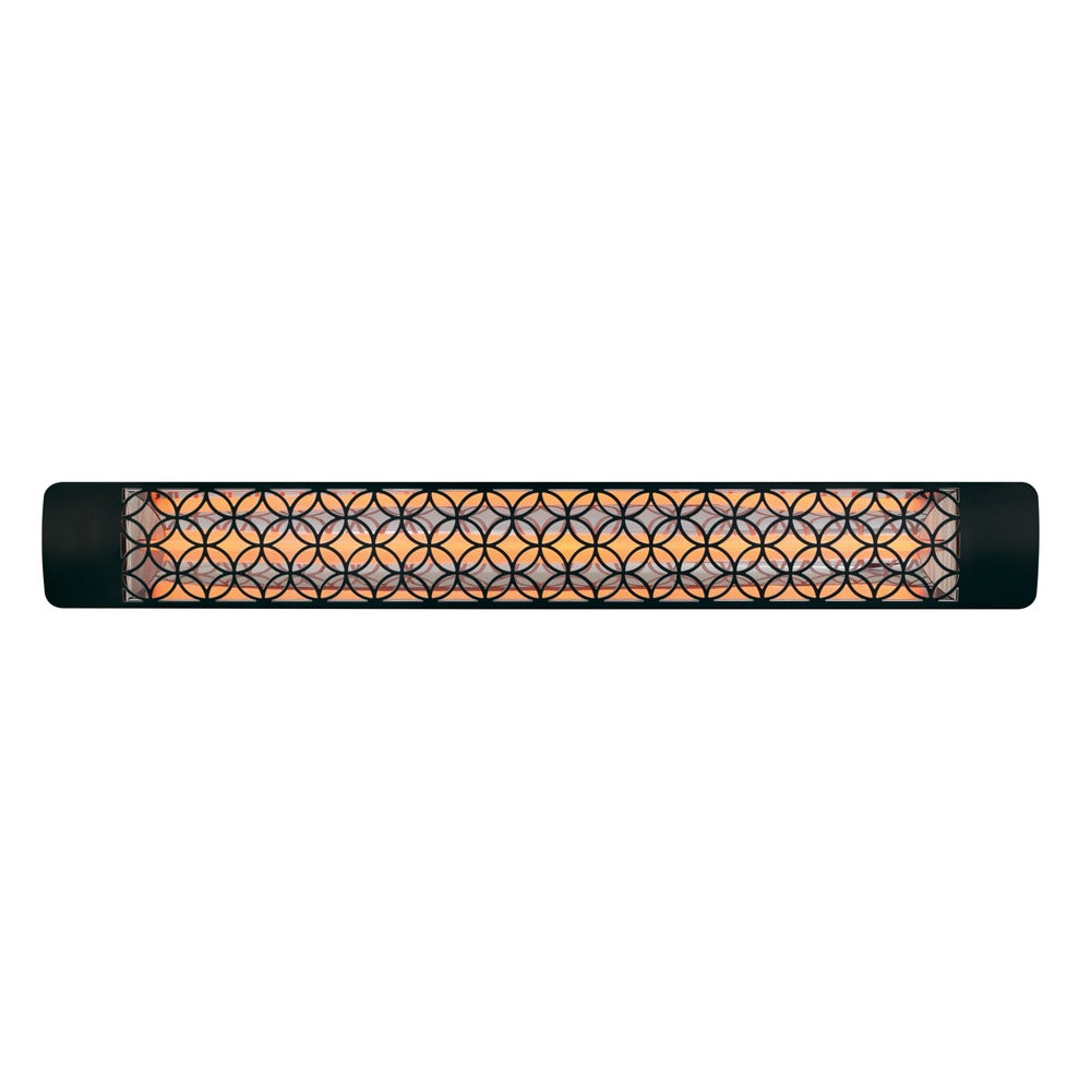 Eurofase 3000W 61-Inch Single Element Electric Heater with Clover Decor Plate in Black