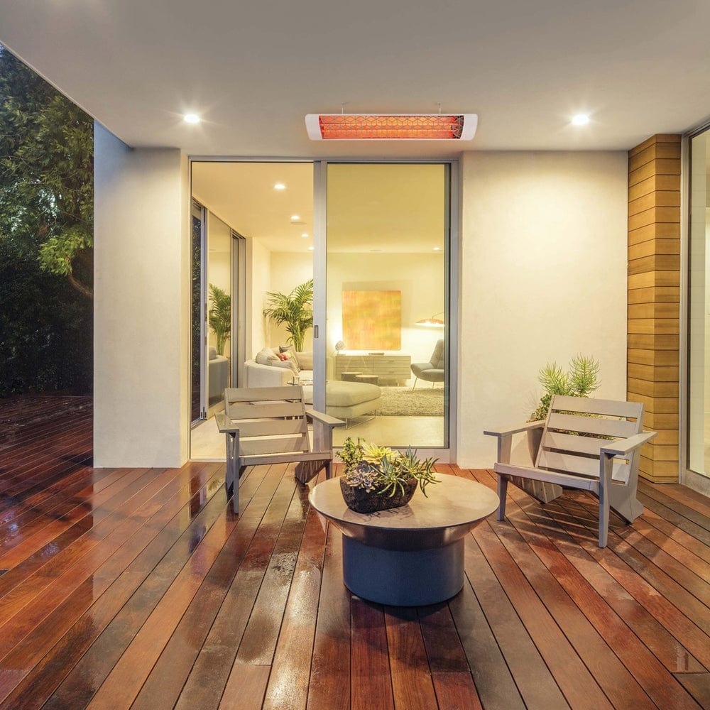 Eurofase 39-Inch Dual Element Infrared Electric Heater at a backyard