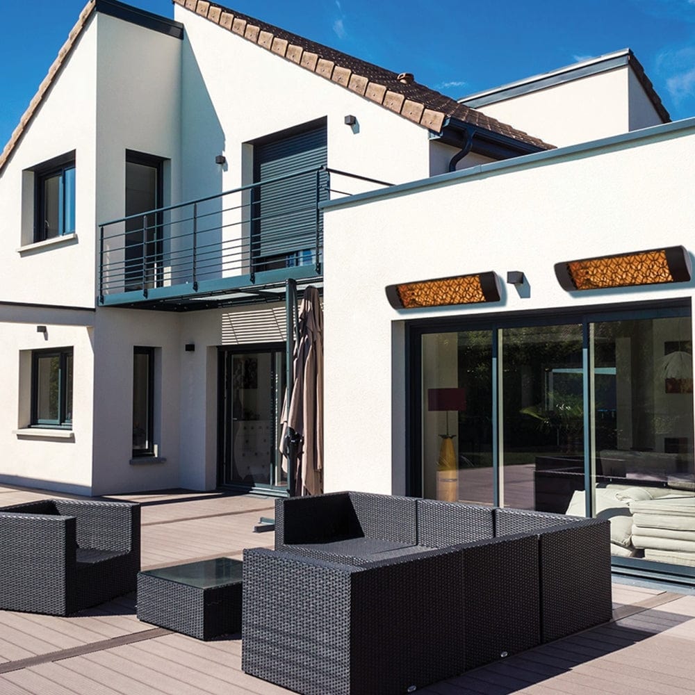 Eurofase 39-Inch Dual Element Infrared Electric Heaters in an open outdoor space - lifestyle view