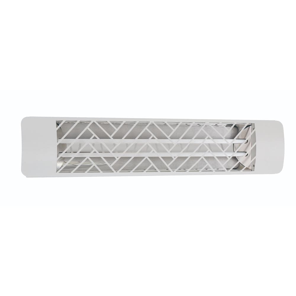 Eurofase 39-Inch White Infrared Electric Heater with chevron decor plate - angle view