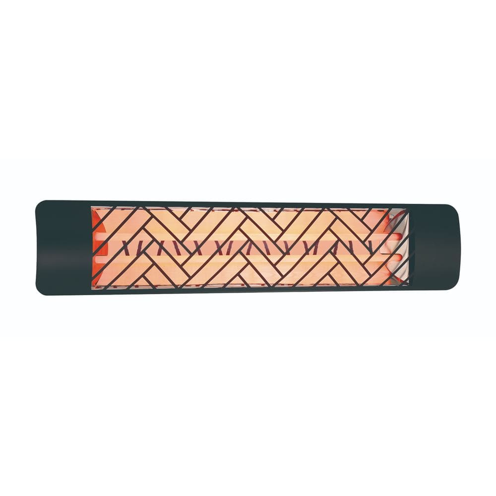 Eurofase 39-inch Black Infrared Electric Heater with chevron decor plate
