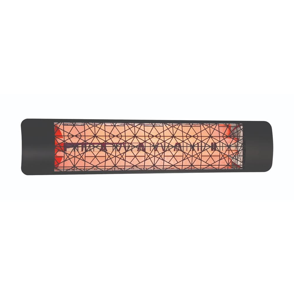 Eurofase 39-inch Black Infrared Electric Heater with astra decor plate - front view