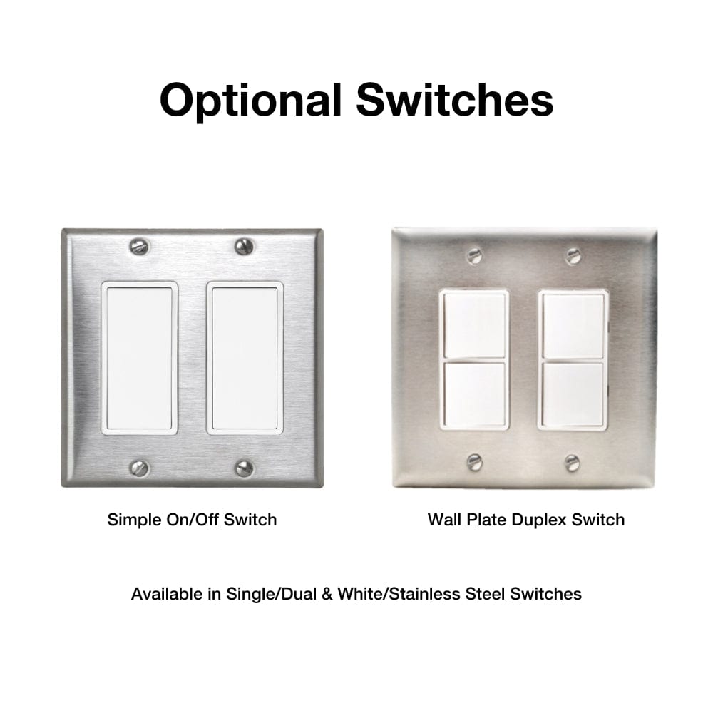 optional wall plate switches - angle view