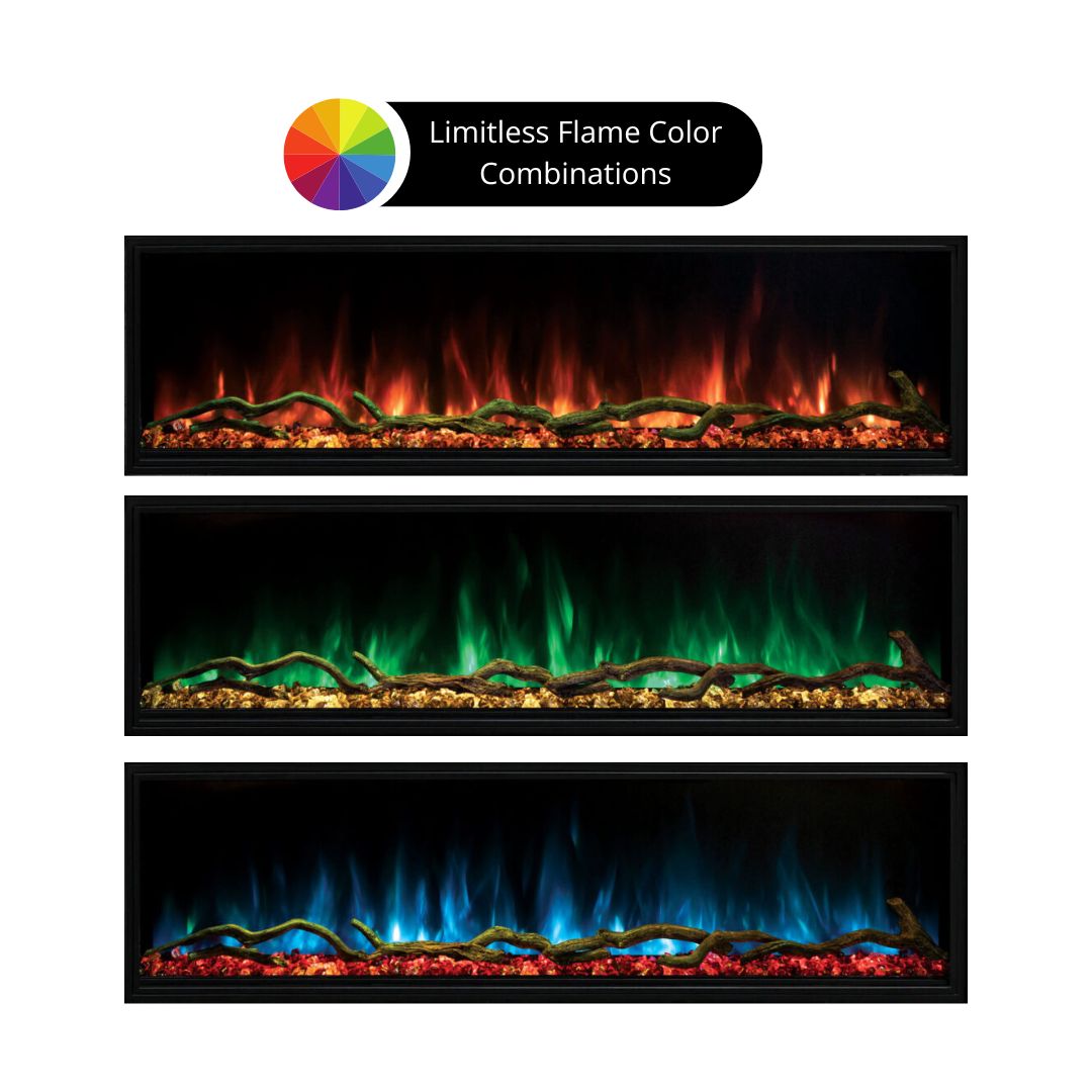 Flame Color Options of Landscape Pro Slim Electric Fireplace