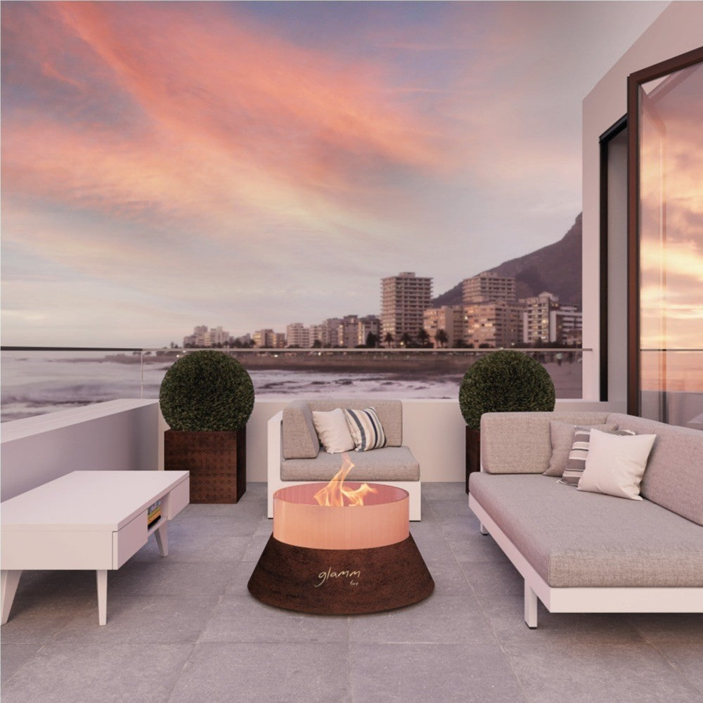 GlammFire Alba Free Standing Gas Fire Pit Small at Patio