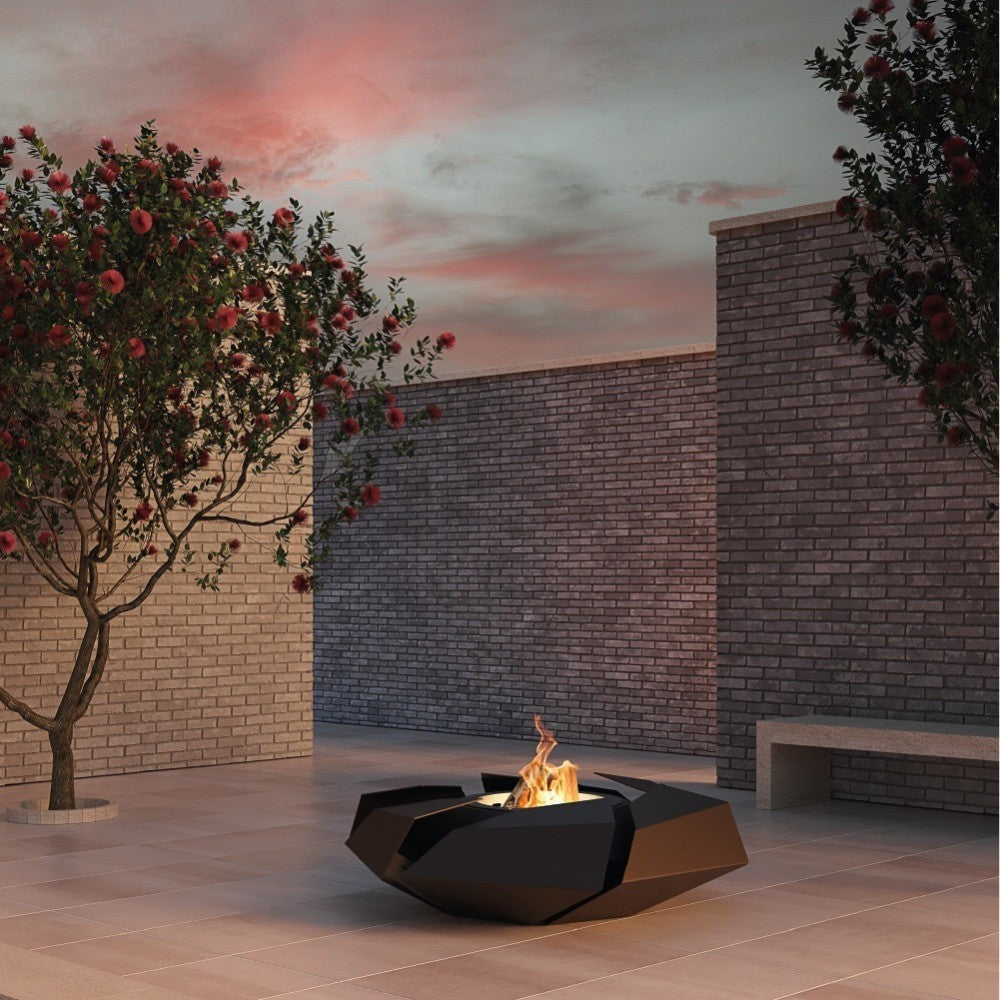 GlammFire Stravaganza Wood Burning Fire Pit Near Tree