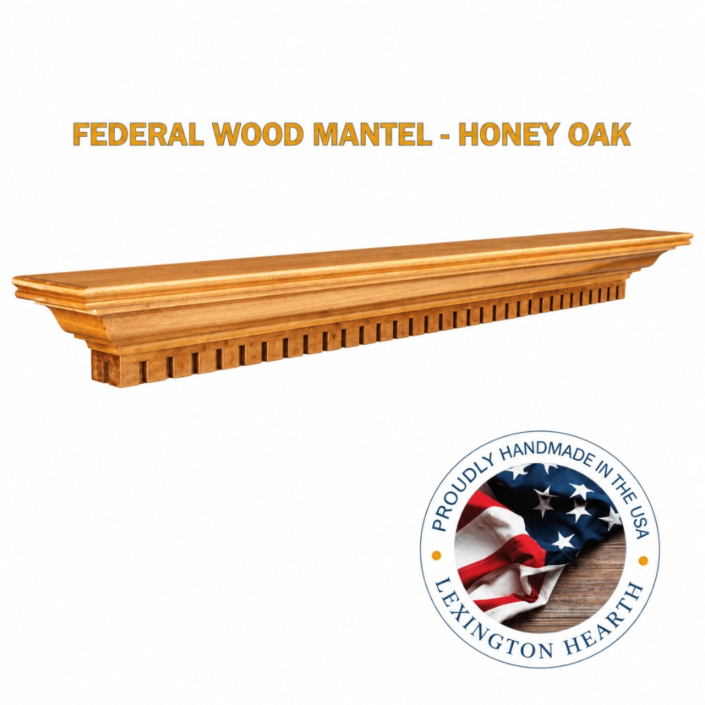 LHX Federal Wood Mantel Honey Oak