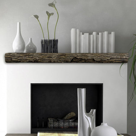 half round sleeper pale honey mantel in a sleek modern living room