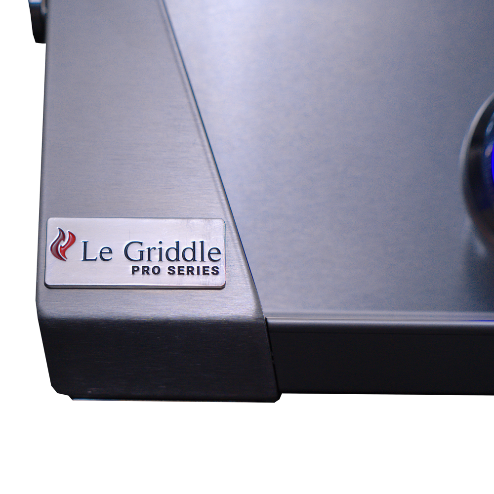 Le Griddle Pro Series 105 41-Inch 3-Burner Built-In Gas Griddle Brand Logo on Product