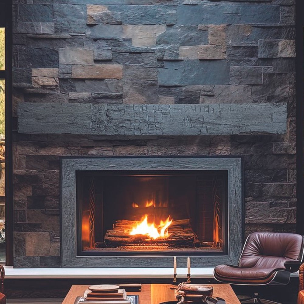 Lexington Hearth Farmhouse Rustic Mantel in Eclipse Lifestyle