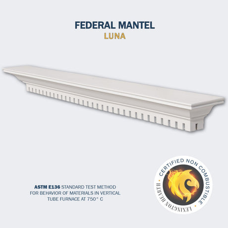 Lexington Hearth Federal Concrete Faux Wood Mantel Shelf in Luna
