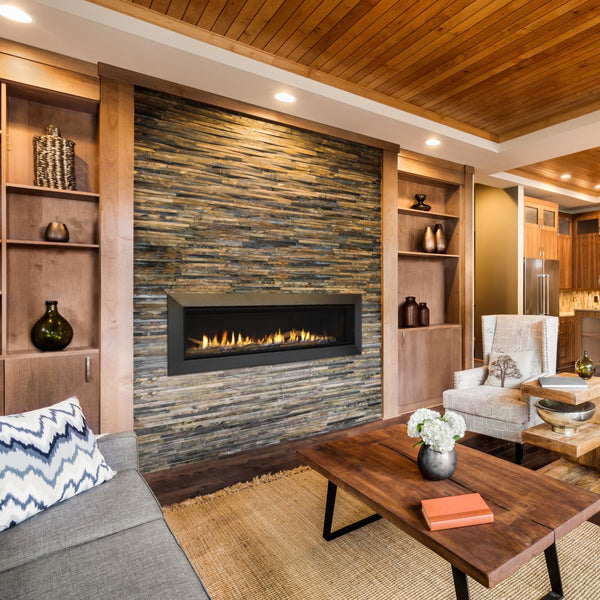 Majestic Echelon II 60-Inch Linear Vented Gas Fireplace in Living Room