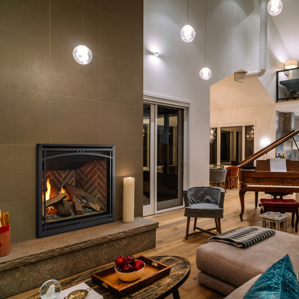 Majestic Meridian 36-Inch Linear Vented Gas Fireplace Lifestyle View