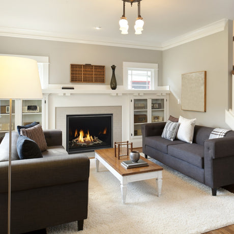 Majestic Meridian 42-Inch Linear Vented Gas Fireplace at Living Room