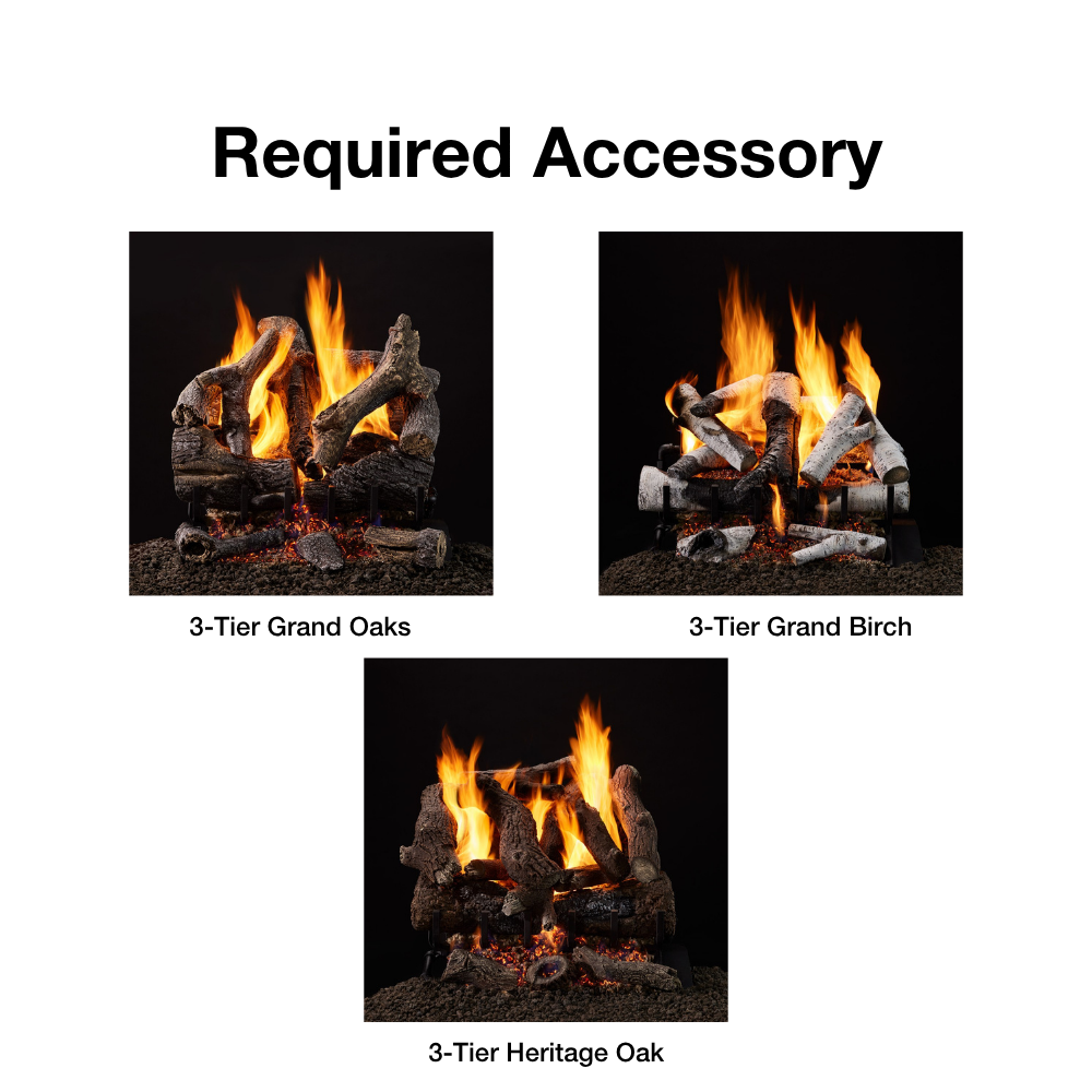 Majestic Stadium Direct Vent Gas Burner Required 3-Tier Gas Logs